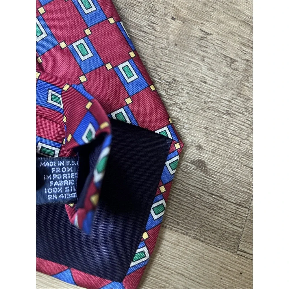 Vintage Polo Ralph Lauren Tie Silk Hand Made In USA‎ Red 4